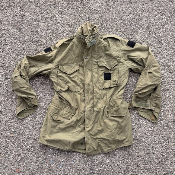 Vintage 70s Vietnam US Army Military M-65 Field Coat Jacket USMC Stencil Large